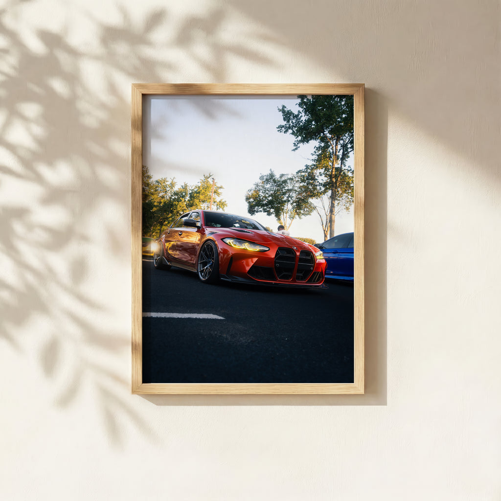 Orange BMW G80 M4 Fine Art Print 16x20