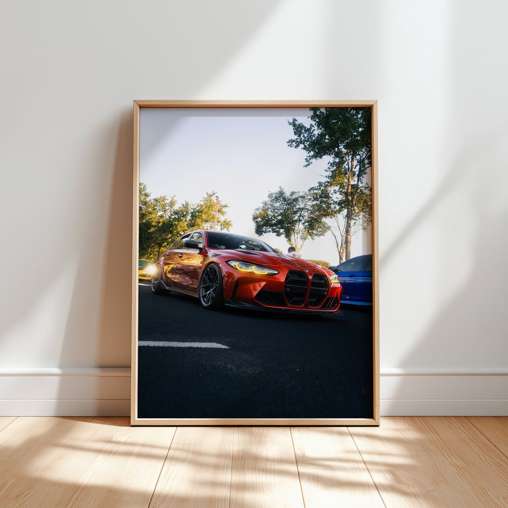 Orange BMW G80 M4 Fine Art Print 16x20